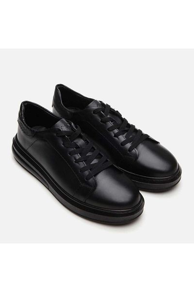 Yaya by Hotiç Schwarze Herren-Freizeitschuhe aus echtem Leder