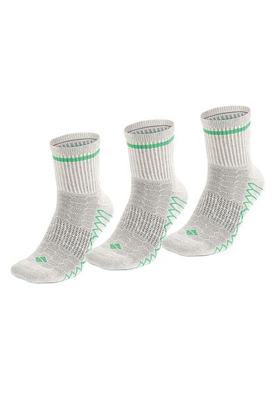 Bonny Silver Odor-Free Running and Walking Men's Green Socket Silver Socks - Pack of 3