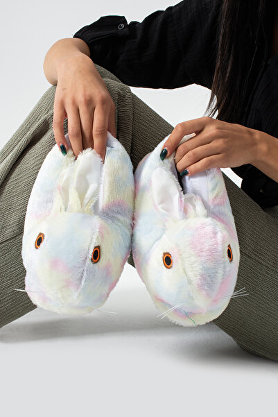 Golder Γυναικείες μπότες για το σπίτι με μαλακή σόλα Rainbow με φιγούρα κουνελιού