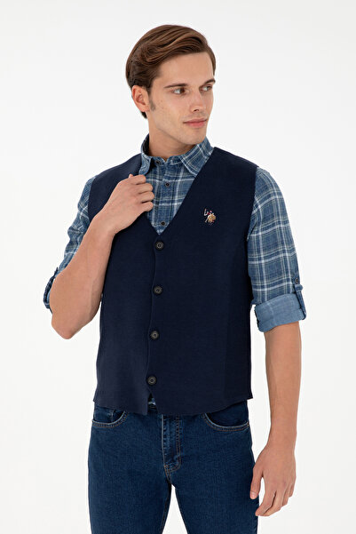 U.S. Polo Assn. Men's Navy Blue Knitwear Cardigan 50292677 -Vr033