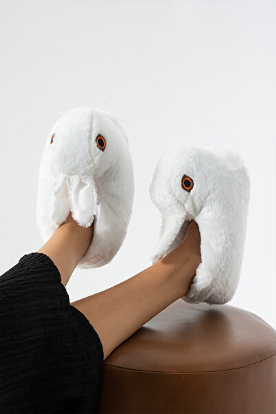 Golder Γυναικείες παντόφλες Λευκές Γυναικείες Παντόφλες Μαλακή Σόλα με Φιγούρα Κουνελιού