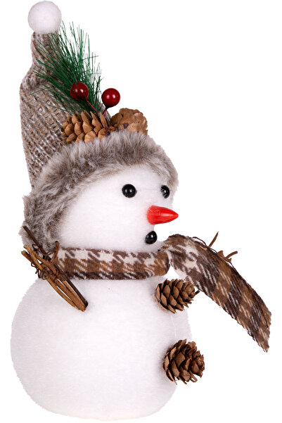 Herdekora Новорічна прикраса - Чоловік і капелюх, білий декор, 15x11x19 см