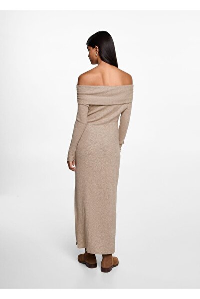 Mango Teen Omzu açık midi elbise