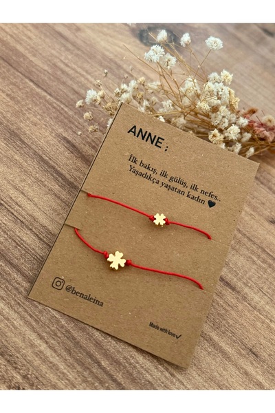 Ben Aleina Anne Kız Yonca Bileklik Şans Bilekliği