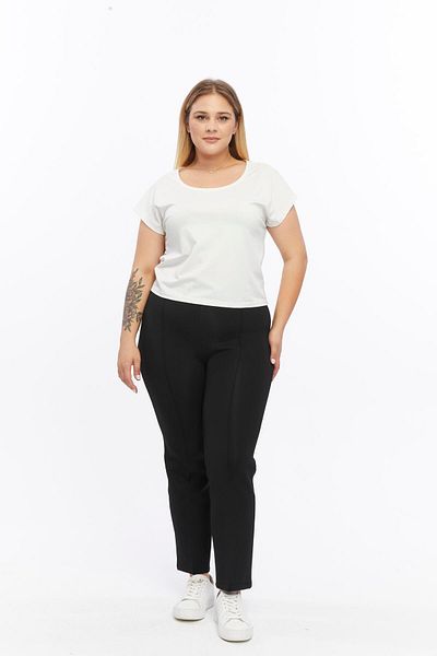 Zer Otantik Μπροστινό Ραμμένο Diver Plus Size Παντελόνι Μαύρο