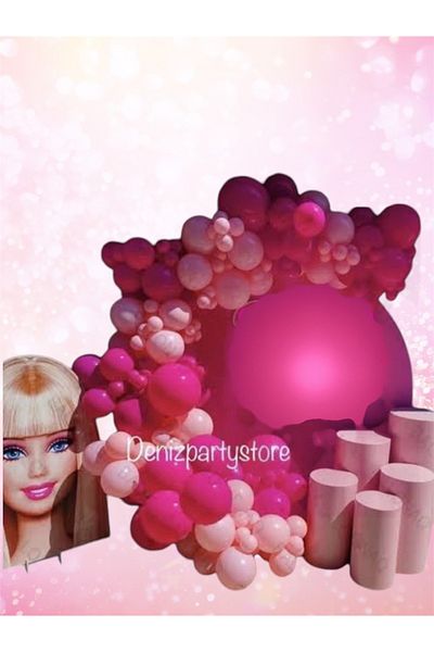 Deniz Party Store Balloon Set Pastel Fuchsia Macaron Pink 51 Pieces