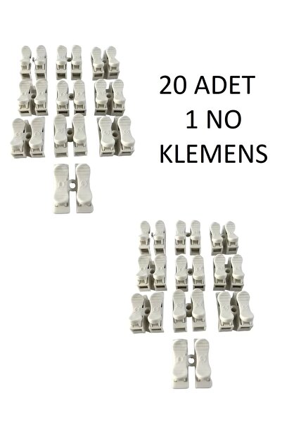 CONANA Klamens Vidasız Basmalı İkili 1 No (20 Adet) Beyaz