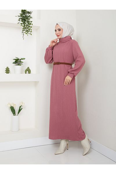 VOLT CLOTHİNG Γυναικείο φόρεμα με ζώνη με ζιβάγκο