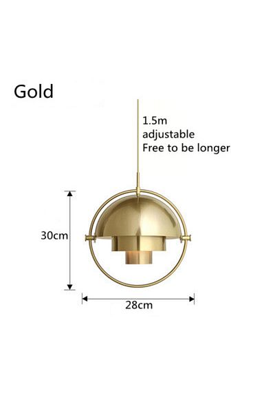 Choice D28cm gold Modern Pendant Light Nordic Bedroom Bedside Hanging Lamp for Dining Room Shape Changed Su