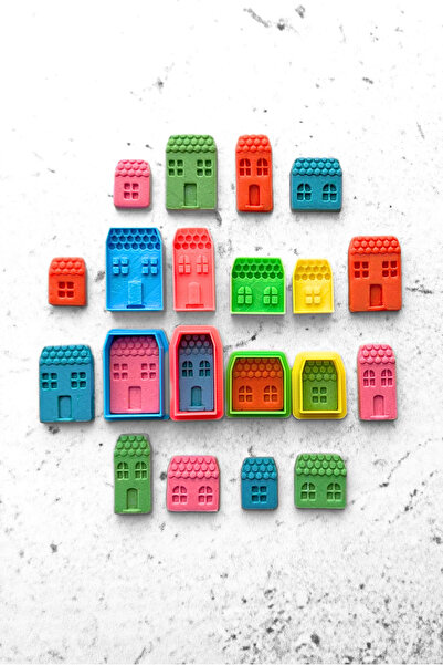 WE3D طقم قوالب لب سيراميك بوليمر كلاي مفصل لسقف المنزل الصغير 2-3 سم