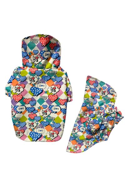 GedyCo Love Opps! Combed Cotton Small Breed Dog Raincoat