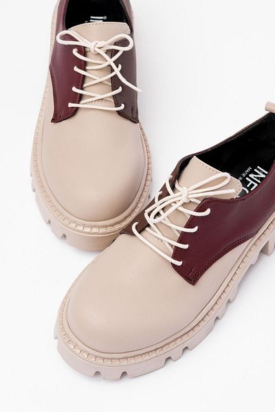 Moda Asmira 868-754 Beige Garni Laced Daily High-Sole Loafer Shoes