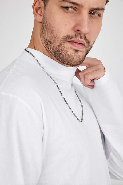 rammers Tricou cu mânecă lungă pe jumătate de gât, cu croiala relaxată