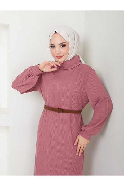 VOLT CLOTHİNG Γυναικείο φόρεμα με ζώνη με ζιβάγκο