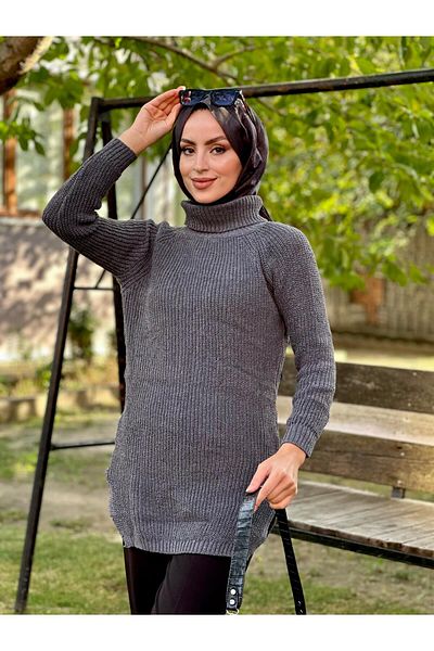 Nergis Neva Butik πλεκτό τουνίκ με κουκούτσι