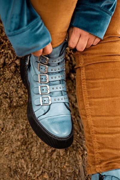 İNZE AYAKKABI Denim Hakiki Deri Bot- Model Isim Hepburn