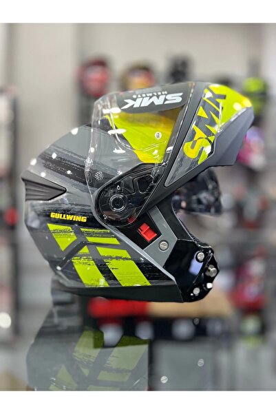 SMK Gullwing Tourleader Çene Açılır Kask Gri Sarı
