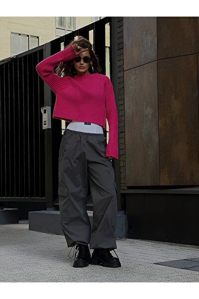 Jose Clothing Angely Pink Reglan Sleeve Crew Neck Premium Yarn Sweater