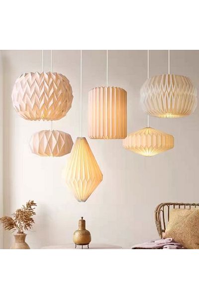 APWIKOGER Nordic Creative - Paper Lamp Holster with Origami Lantern, Foldable Hanging and Light Pendant