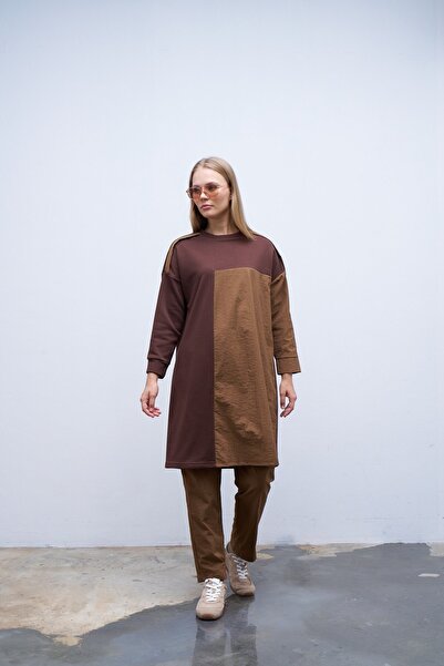 QANU Brown Garnished Sweatshirt