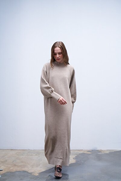 QANU Mink Lamia Knitwear Dress