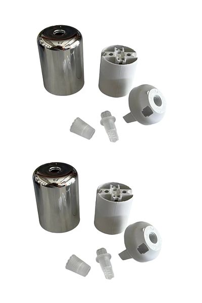 CONANA SilvEr ColorEd LampholdEr Tulip and E27 LampholdEr (2 PiEcEs) Plastic