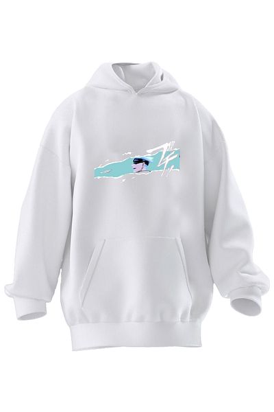NMG TEKSTİL Φούτερ με κουκούλα Unisex Premium Cotton White Z Anime με 3 νήματα