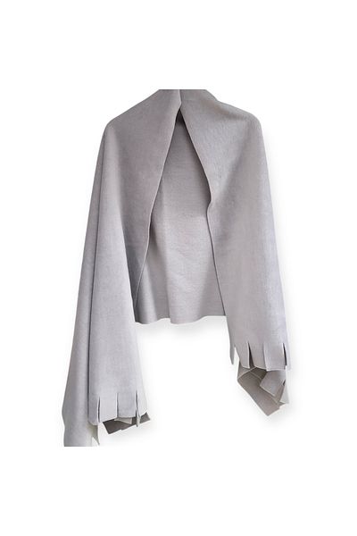 UgurToyss Light Gray Winter Fleece Shoulder Shawl Soft Textured Thick Shoulder Shawl Scarf Cafe, Restaurant, Hotel Shawl