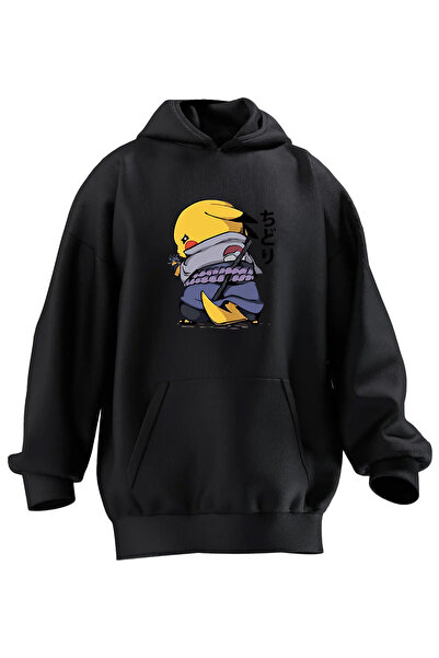 NMG TEKSTİL Hanorac cu glugă unisex din bumbac premium negru chinezesc cu imp...