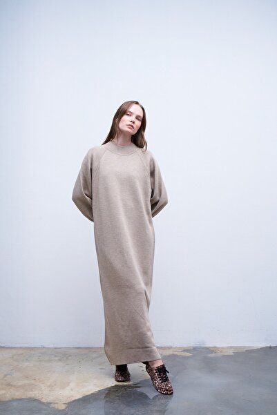 QANU Mink Lamia Knitwear Dress