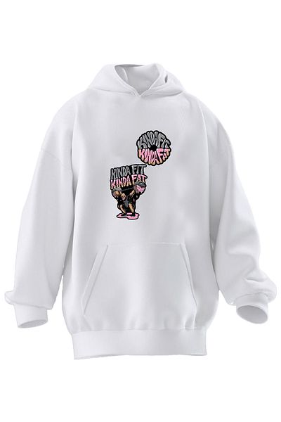 NMG TEKSTİL Φούτερ Unisex Premium Cotton White Kinda Fit με κουκούλα με 3 νήματα