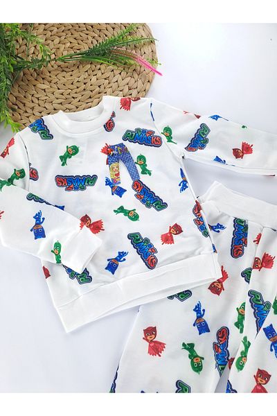 Butik Σετ Πιτζάμες Αγόρι/Κορίτσι με στάμπα 2 νήμα χωρίς φλις