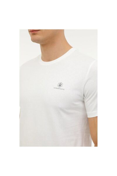 lumberjack 4m,m-ct102 bsc c nk t-sh 4fx,white, xl