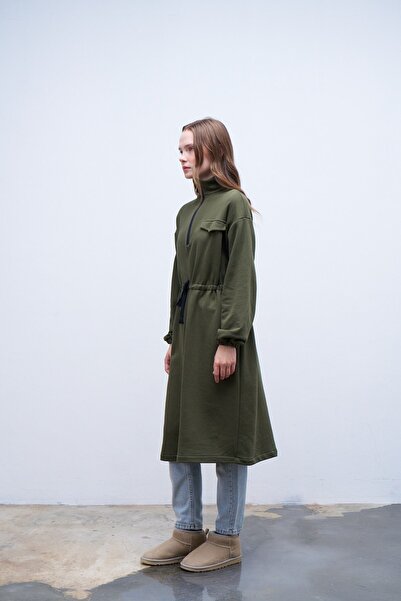 QANU Πράσινο φούτερ με τούνελ