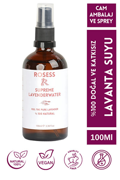 Rosess Lavanta Suyu %100 Saf Ve Doğal Canlandırıcı Ve Besleyici Etkili 100ml
