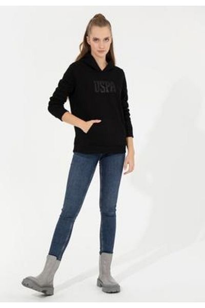U.S. Polo Assn. U.S. Polo Assn. Women's Black Hooded Basic Sweatshirt