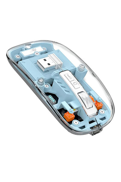 SKYNEX Sessiz Kablosuz Mouse, 2.4Ghz+Bluetooth 5.0 Şarj edilebilir Mouse, 240...