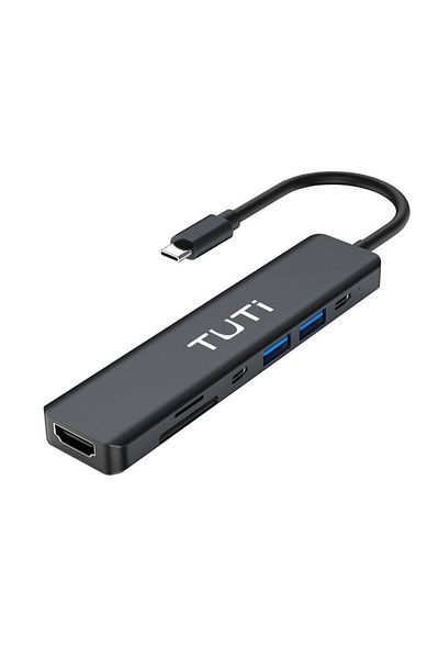 Choice 7-in-1 Tuti 7in1 Type C Hub With 4k Hdmi Port, 2 Usb 3.0 Ports,1 Usb C 3.0 Port,sd/tf Card Reader,fo