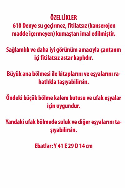 rekorsport Unisex Backpack and School Bag 41X29X14 18 Lt Unisex Backpack Rs-Fbi-3Siyah