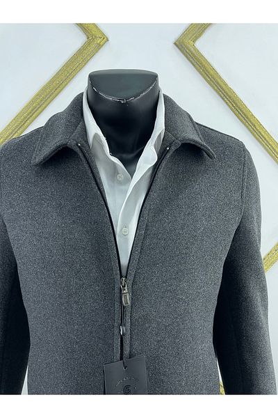 Sadık Collection Μπολ και μανίκια ίσια κασμίρ παλτό Polo Neck Regular Cut 1512