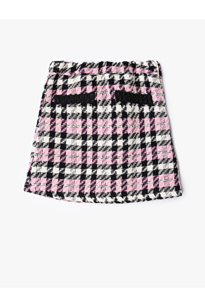 Koton Φούστα Tweed - με απλικέ τσέπης και ελαστική μέση