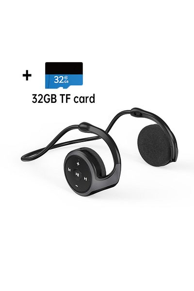 Choice Black with 32GB card Wireless Headphones Bluetooth MP3 Player Headsets FM Radio On-Ear Comfort TF Ca