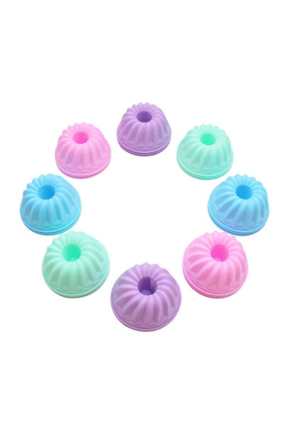 Choice 3.15 بوصة 12 قطعة 12 قطعة/مجموعة من قوالب الكيك السيليكونية المستديرة قالب الكعكة للخبز المطبخ الطبخ