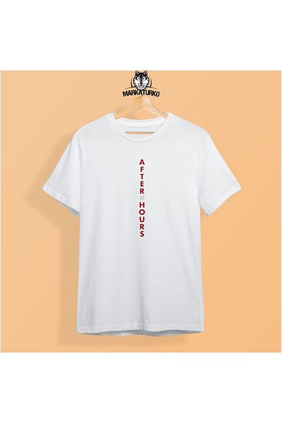 MarkaTurko Tricou unisex din bumbac pieptănat cu imprimeu alb cu design special The Weeknd 706-B24
