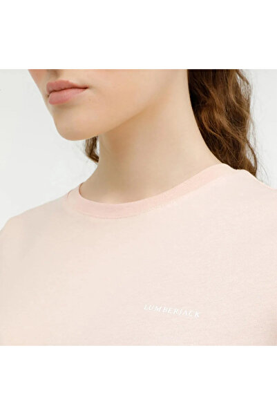 lumberjack Women's Pink Round Neck T-Shirt