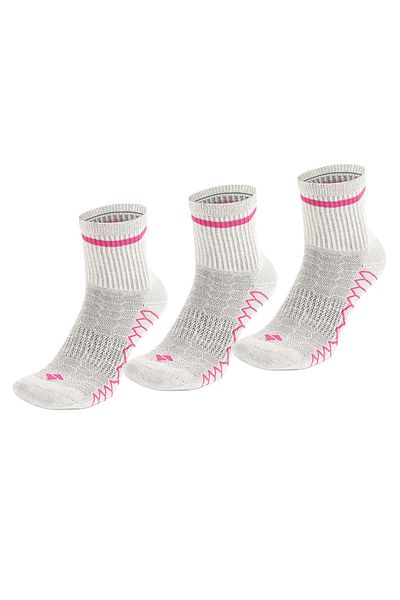 Bonny Silver Odor-Free Running and Walking Women's Fuchsia Socket Silver Socks - Pack of 3