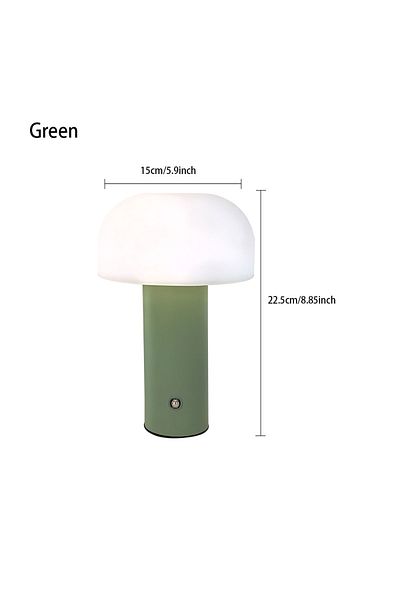 Choice Green New Mushroom Lamp LED Charging Table Lamp 3-colors Dimming Desk Lamp Mushroom Night Light for