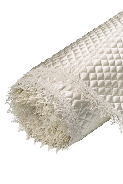 ALPER BAŞHELVACI Cream 50 Cm X 10 Mt French Guipure Luxury Satin Quilted Shelf Cover / Drawer Cover / Closet Cover