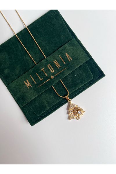 Miltonia Christmas Christmas Tree Rotating Snowflake Steel Necklace