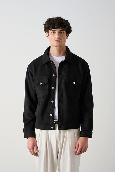 İLKCET MODA Ανδρικό μπουφάν Double Pocket Premium Suede